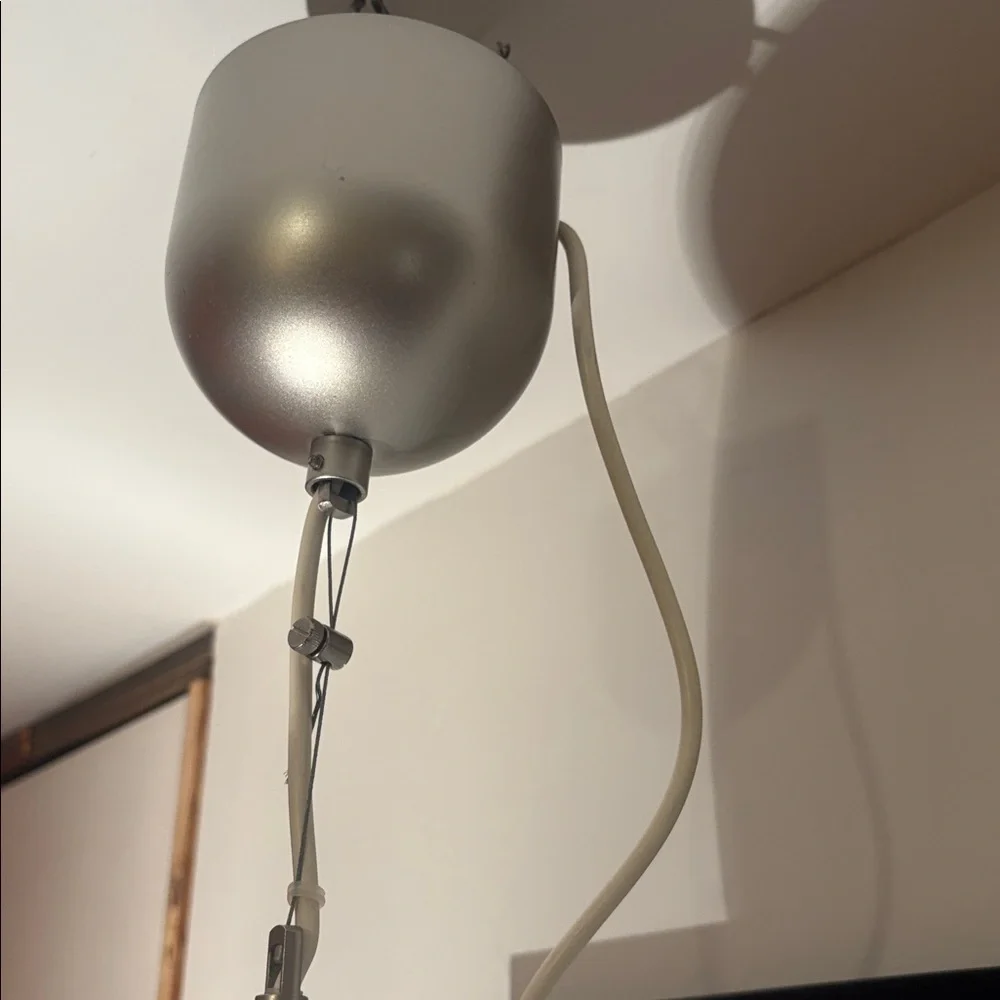 Y2K Ikea “Minut”Modern White Globe Round Hanging Light Foyer Dining Room Patio